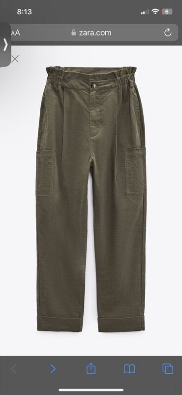 брюки зара: Повседневные брюки, Высокая талия, XS (EU 34), S (EU 36)