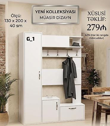 ucuz dolap: Bu ağ rəngli, müasir dəhliz mebeli evinizin giriş hissəsi üçün — 1