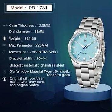 Ručni satovi: Pagani Design PD-1731 - Plava - 38mm - Seiko VH31 Mehanizam Potpuno — 15