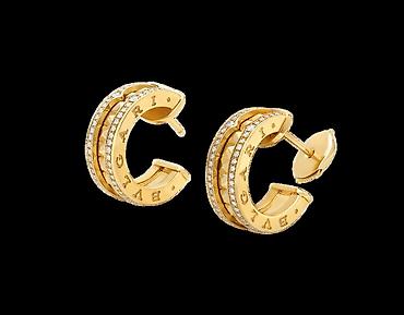 bvlgari: Серьги из жёлтого золота 585 с бриллиантом Артикул: 37103 — 1