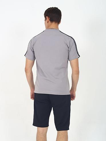 pull and: Мужская спортивная футболка adidas - Цвет: серый - Классический — 4