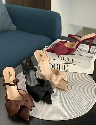Salonke: Elegantne ženske mule/slingback štikle sa špicastim vrhom i — 1