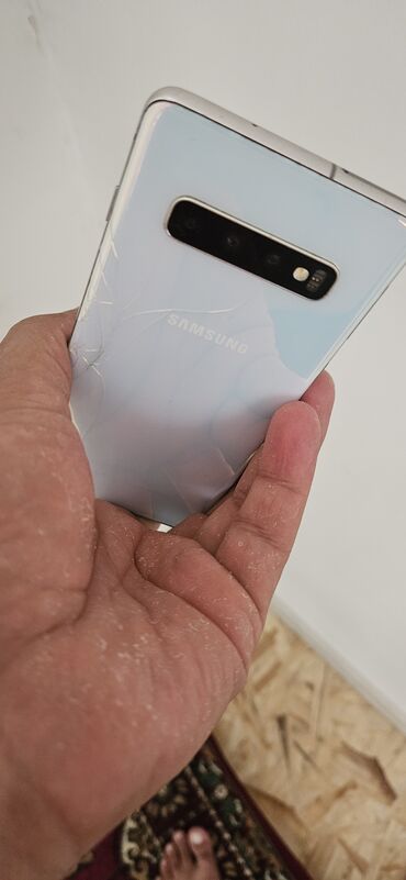 компютер для игр: Samsung Galaxy S10, Колдонулган, 128 ГБ, түсү - Көгүлтүр, 1 SIM