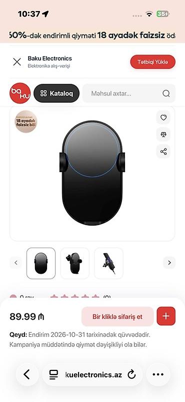 man sat: Xiaomi avtomobil üçün simsiz şarjlı telefon tutacağı - Qi standartlı — 1