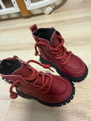 теплый детский костюм: Детские утеплённые ботинки - Цвет: бордовый (верх — матовый) -