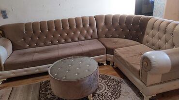metbex ucun kunc dıvsnları: Угловой диван, Б/у, Нераскладной, Без подьемного механизма, Велюровая ткань, Нет доставки