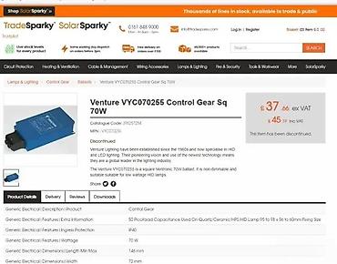 Ostali elektro materijali: Ventronic elektronski prigušnica/driver za MH/keramičke/HPS sijalice — 8