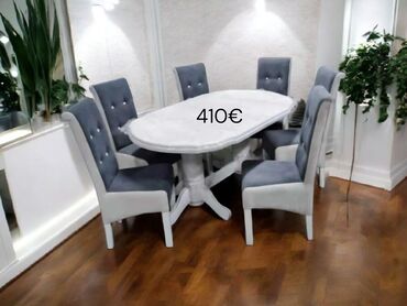 Setovi stolova i stolica: Elegantni trpezarijski setovi – sto sa 6 stolica - Dizajn: moderan — 7