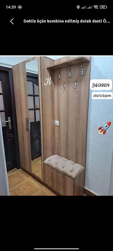 madeyra dolablar: Yeni, 1 qapı, Güzgülü, Qəhvəyi, Açılan, Düz dolab — 1