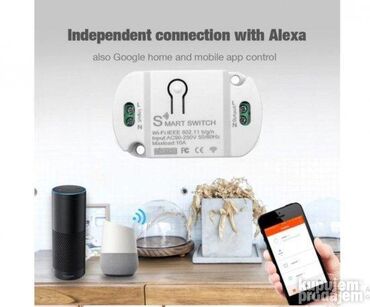 Modemi, ruteri i mrežni uređaji: 10A WiFi Smart Switch - Alexa & Google Assistant Kontrola 🌐📱 Opis — 3