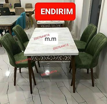 Masa və oturacaq dəstləri: Mətbəx üçün, Yeni, Açılan, Dördbucaq masa, 4 stul — 7