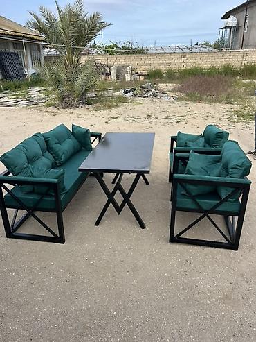 dezgah masa: Bağ-baxça üçün dəzgahlı oturma dəsti - Komplekt: 1 ədəd iki nəfərlik — 2
