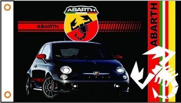 sedalice za auto: Zastava 150 X 90 cm - FIAT 500 ABARTH Zastava dimenzija 150 X 90 cm -