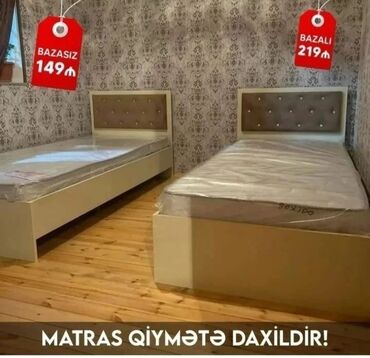Çarpayılar: Yeni, Təknəfərlik çarpayı, Bazasız, Matras ilə, Siyirməsiz, Azərbaycan — 10