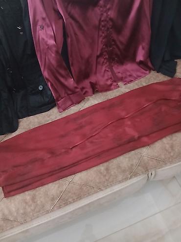 teget lanene pantalone: Ženska odeća – setovi i komadi 1) Bež komplet: široke pantalone — 2