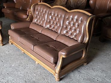 Stilske garniture: Kožni set za dnevni boravak – klasičan stil - Komplet: trosed + 2 — 8