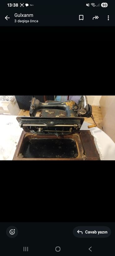 Qədim tikiş maşınları: Antik əl tikiş maşını – mexaniki, qollu (fırladılan) model -da lalafo.az — 1 Qədim tikiş maşınları: Antik əl tikiş maşını – mexaniki, qollu (fırladılan) model — 1