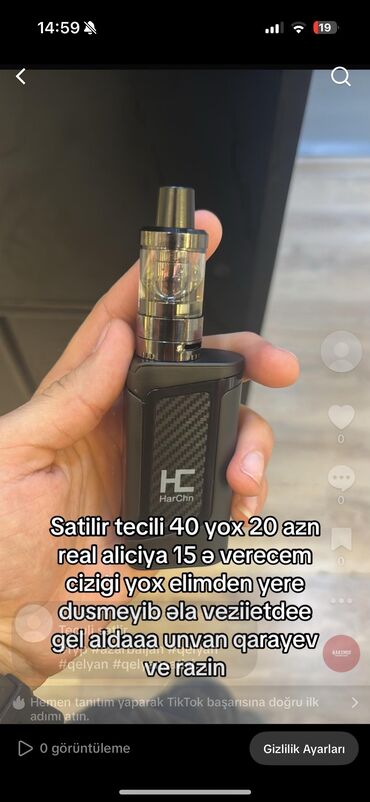 qelyan tutunu: HarChin elektron qəlyan satılır. Demək olar ki, təzədir, əlimdən yerə