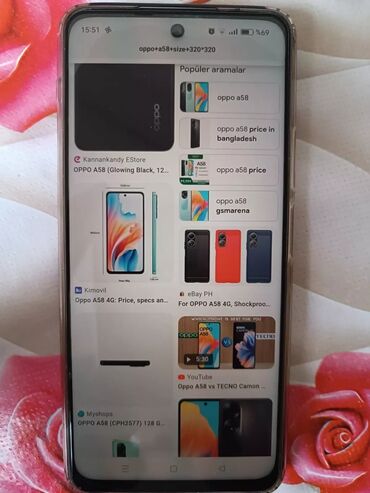 telefon mobil: Oppo A58 4G, 128 GB, rəng - Qara, Zəmanət, Düyməli, Sensor