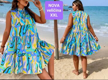 dzemper haljine h: 2XL (EU 44), bоја - Šareno, Oversize, Top (bez rukava)