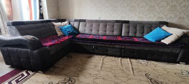 ремонт диваны: Угловой диван, цвет - Серый, Б/у