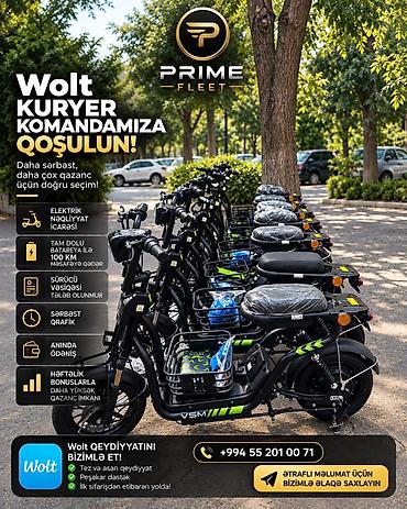 Электротранспорт: Salam 👋 Velosiped icarəsi ilə bağlı məlumat: 🚲 Əgər bizim Wolt Fleet — 2