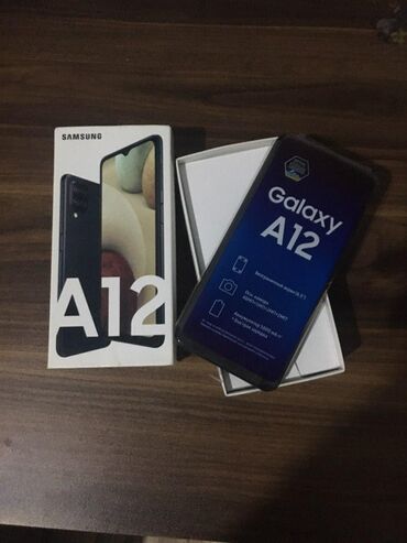 saatlı telefon: Samsung Galaxy A12, 32 GB, rəng - Qara, Barmaq izi, İki sim kartlı