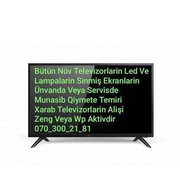 Televizorlar: Butun Nov Televizorlarin Sinmiw Ekranlarin Unvanda Veya Servizde