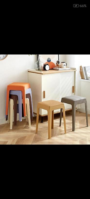 plastik taburetka: Plastik kvadrat taburetka – yığcam və çoxməqsədli. - Dizayn — 2