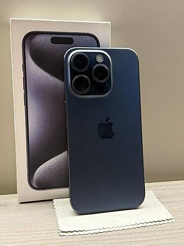 IPhone 15 Pro Max, Б/у, 128 ГБ, Blue Titanium, Коробка, 89 %