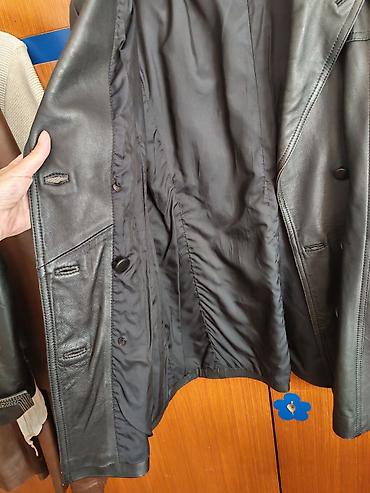 dzemper half zip: Muški kožni kaput/jakna do sredine butina, klasičnog kroja. - — 4