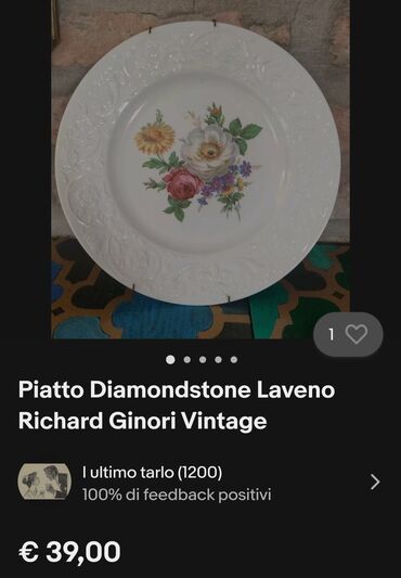 Ostali antikviteti: Tanjir Daimondstone Ricard Ginori Levano Italija iz 70ih.god — 3