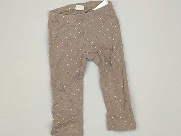 beżowe skórzane spodnie: Legginsy, H&M, 9-12 m, stan - Bardzo dobry