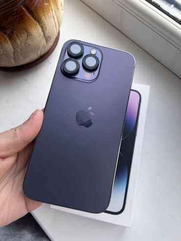 iphone 14 pro max цена бишкек: IPhone 14 Pro Max, Колдонулган, 256 ГБ, Deep Purple, Куту, 89 %