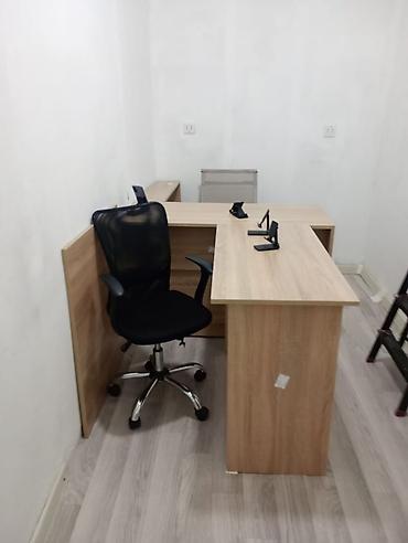 Ofis masası və kreslo dəsti - Material: ağac teksturalı laminat (iş