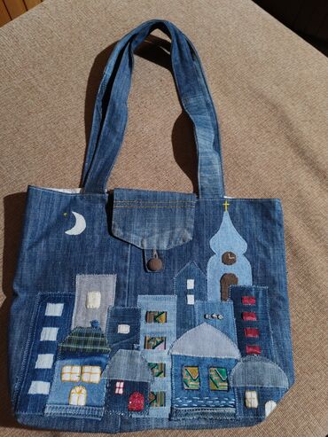 Torbe: Torba za rame, Handmade, Materijal: Platno — 14