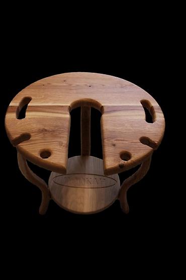 Журнальные столы: Столик для кальяна из натурального дерева - Функциональный круглый — 6