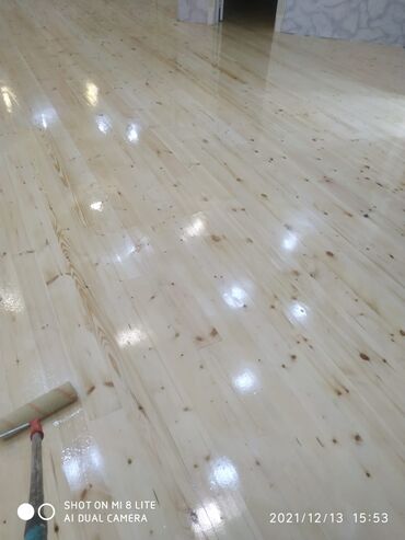 Döşəmə işləri: Pol ve parketlerin yonulub laklanmasi yuksek seviyyede — 17