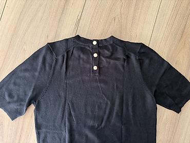 agg papuce: Zara crni pleteni top sa kratkim rukavima - Model: ženski pleteni — 2
