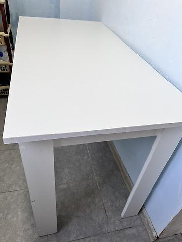 komputer desti: Ağ rəngli sadə masa - Minimalist dizayn, düzbucaqlı masaüstü - Geniş — 2