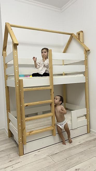 Двухъярусные детские кровати: Двуярусные кровати Качество до120кг выдерживают На заказ 3-4 дня — 16