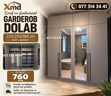 Zərif və funksional qarderob dolabı - Material: mat laminat -