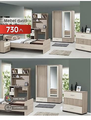 Детская мебель: Mebel dəsti – 730₼ Müasir dizaynlı yataq otağı/ușaq-teen otağı üçün — 1