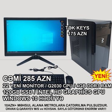 Videokartlar: ⭐TƏK KEYS – 175 AZN ⭐22” Yeni Monitorla dəst – 285 AZN