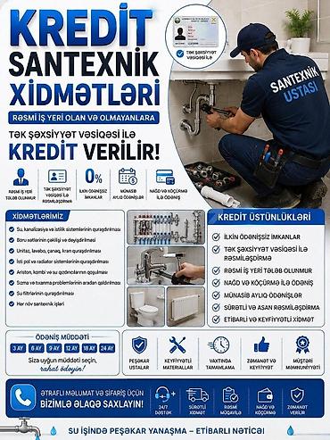 santexnik ütüsü: Santexnik ustası tələb olunur, Növbəli qrafik, Aylıq ödəniş — 1