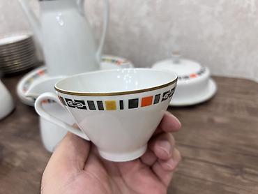 Qab-qacaq və mətbəx ləvazimatları: Çay dəsti, rəng - Ağ, Farfor, 12 nəfərlik, Almaniya — 7