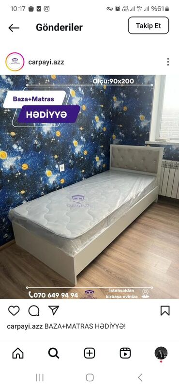 Digər mebel: Tek neferlik çarpayılar endirimde çatdırılma quraşdırılma ödenişsizdir