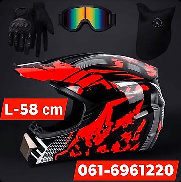 volim te 1 100: Kaciga za motocross/enduro + oprema - Veličina: L – obim glave 58 cm — 1