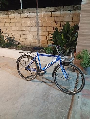 maşın velosiped: CROLAN şəhər/komfort velosipedi - Rəng: mavi, ağ loqo yazıları - — 3