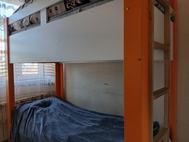 işlenmiş matras: Для девочки и мальчика, Кровать, Без матраса, Без выдвижных ящиков, Дерево